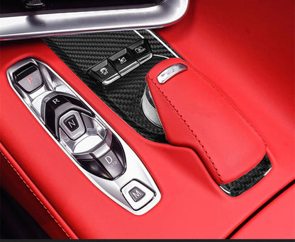 Multimedia Button Panel Cover for Corvette C8 (2020-2024) Black Carbon Fiber