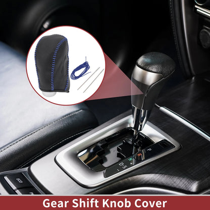 1 Pc Gear Shift Knob Cover for Subaru Forester (2014-2017) Pebbled Black Blue