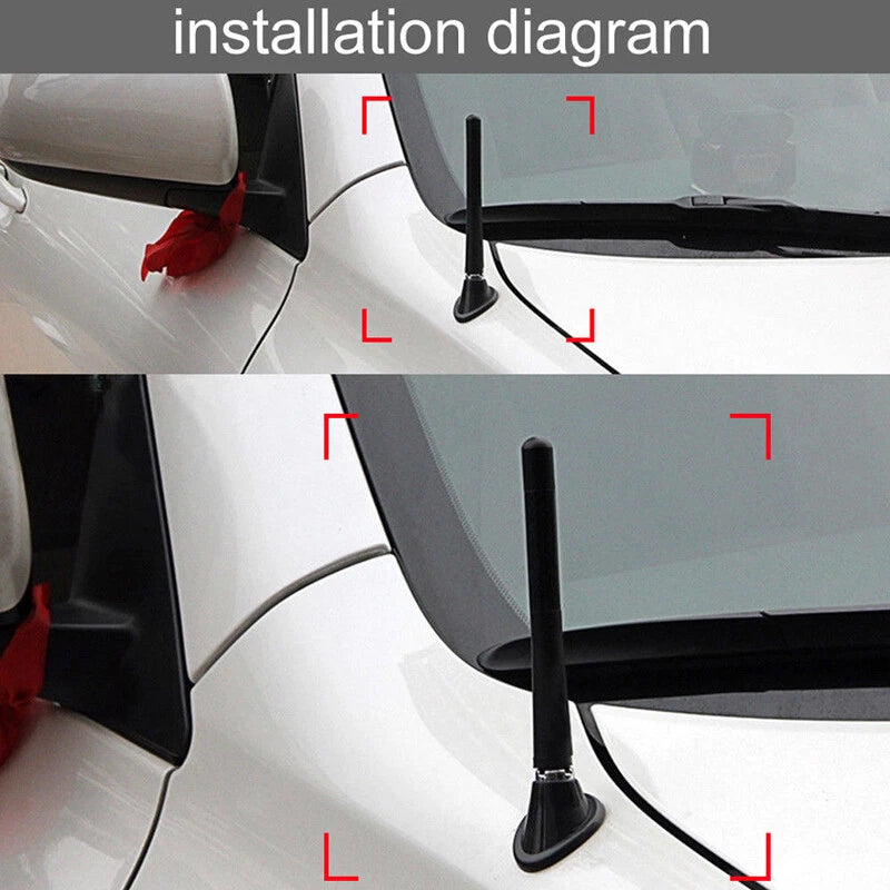 3" Carbon Fiber Stubby Short Antenna for Universal Cars
