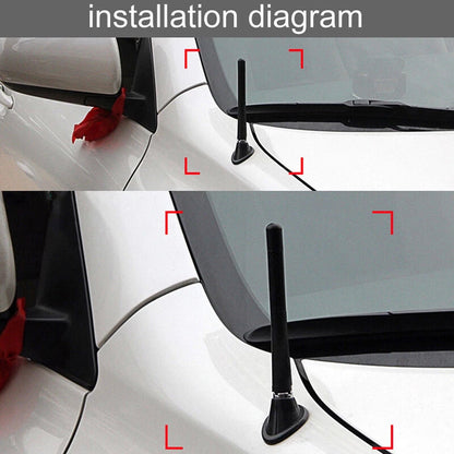 3" Carbon Fiber Stubby Short Antenna for Universal Cars