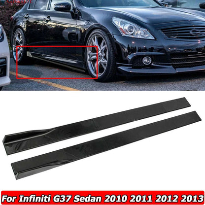 Gloss Black Side Skirts Extensions for Infiniti G37 Sedan Coupe (2008-2013)
