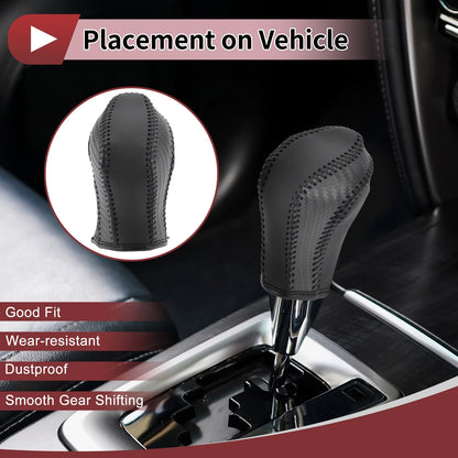Gear Shift Knob Cover for Nissan Maxima (2016-2023) Black Faux Leather