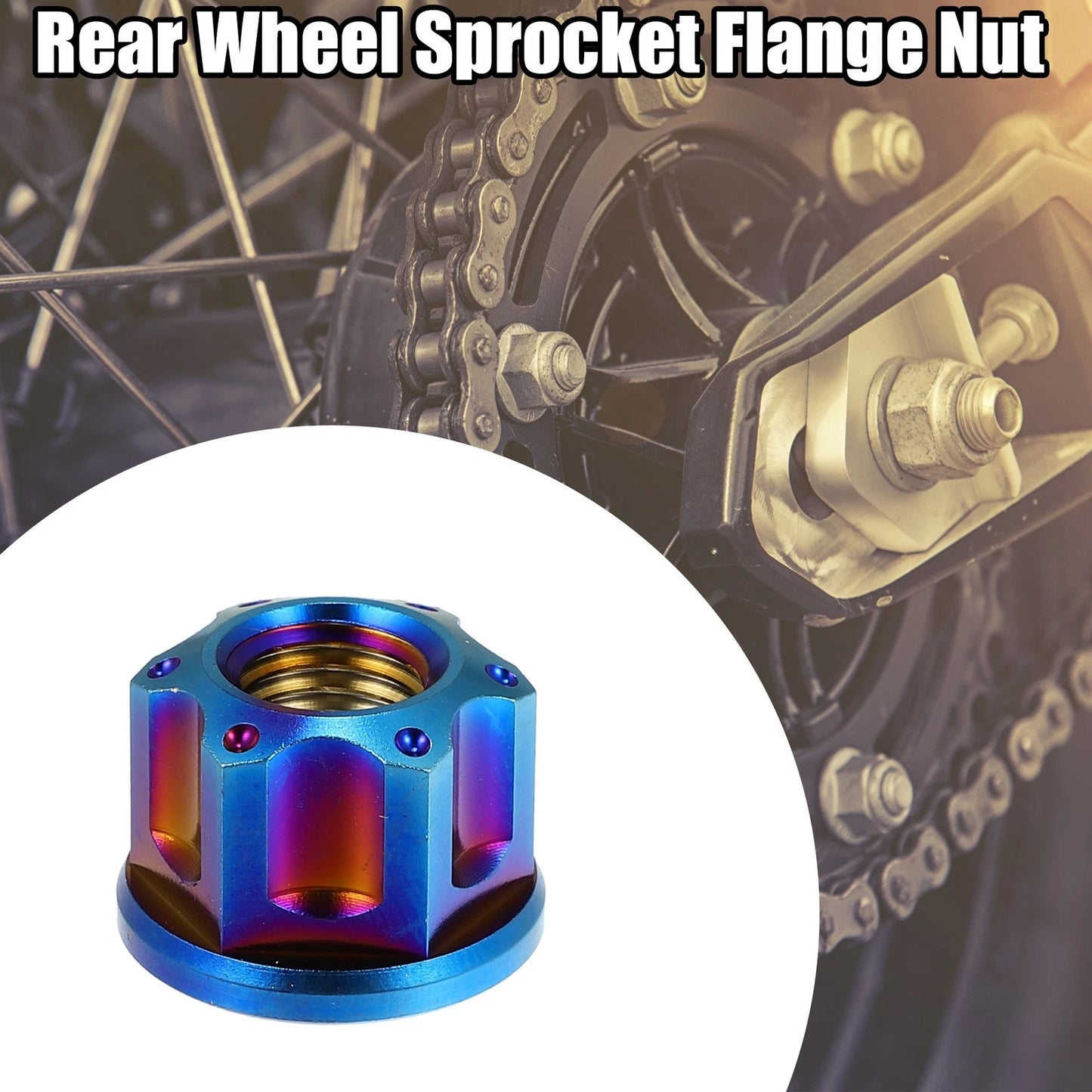 6 x Titanium Alloy M10 Pitch 1.25mm Flange Bolt Nut for Motorcycle Blue