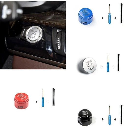 1x Blue Start Stop Engine Button Cover for BMW 1/2/3/5 Series X3 X5 X6 (2000-2023)