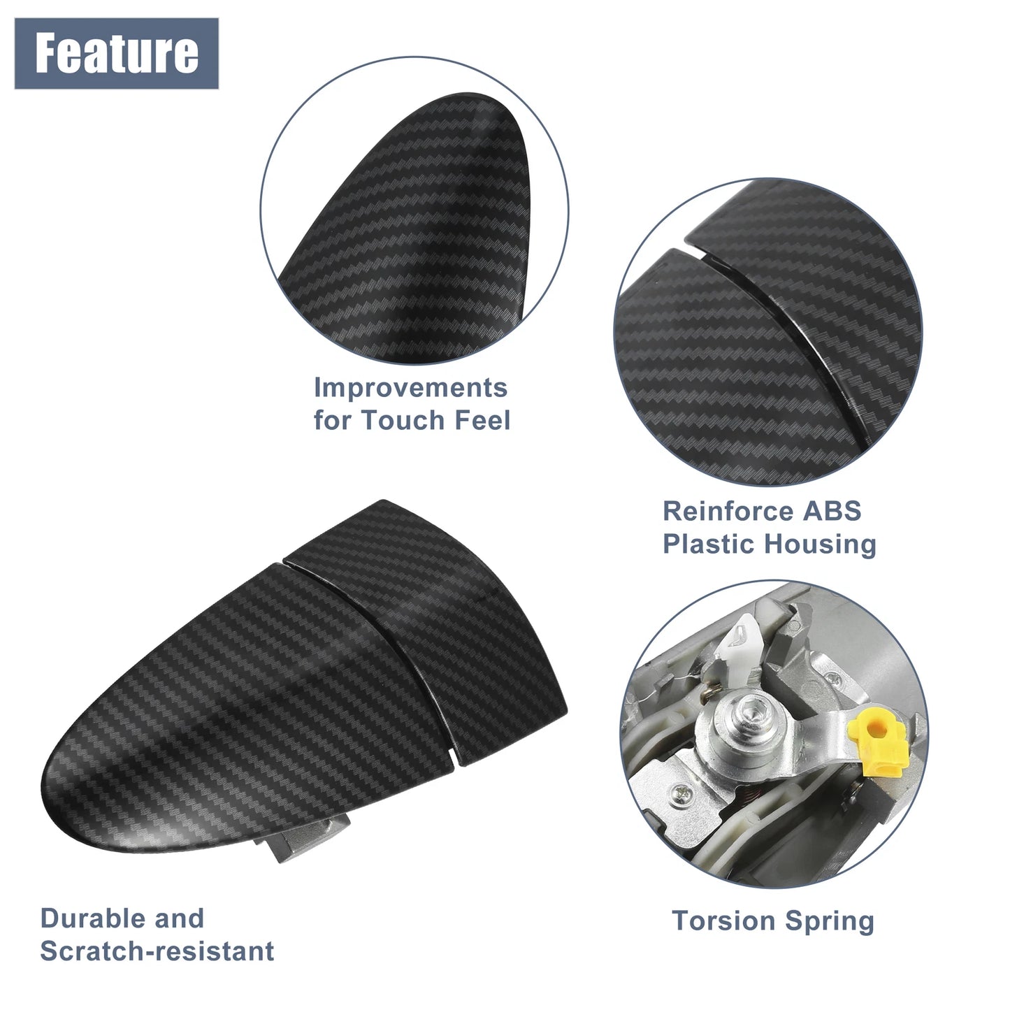 Front Right Door Handle Carbon Fiber for Honda CR-Z (2011-2016)