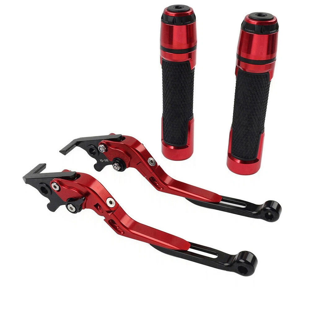 Red Extendable Brake Clutch Lever Grip Set for Yamaha XMAX 125/300 (2017-2023)