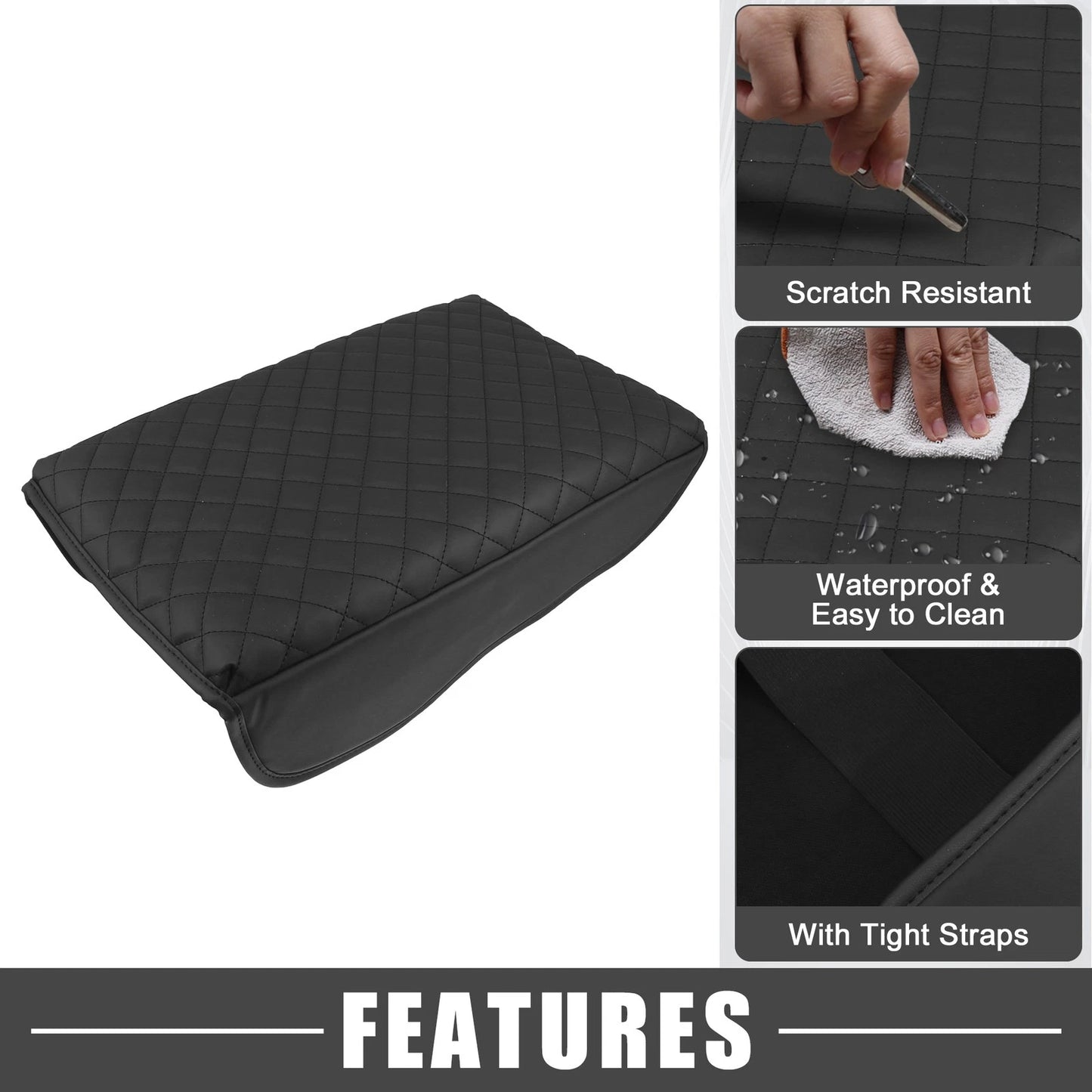 Center Console Armrest Seat Box Cover for Dodge Ram 1500 2500 3500 Black