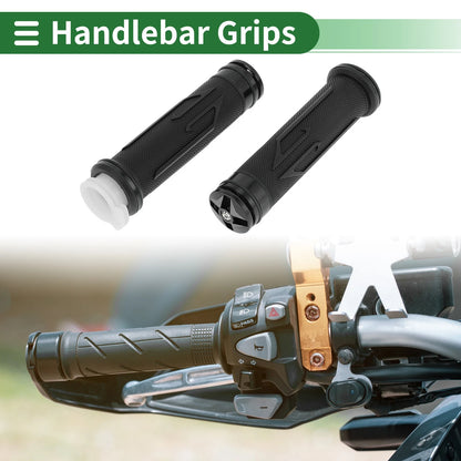 7/8" 22mm Hand Grips Cover Kit for Motorcycle End Grips Black