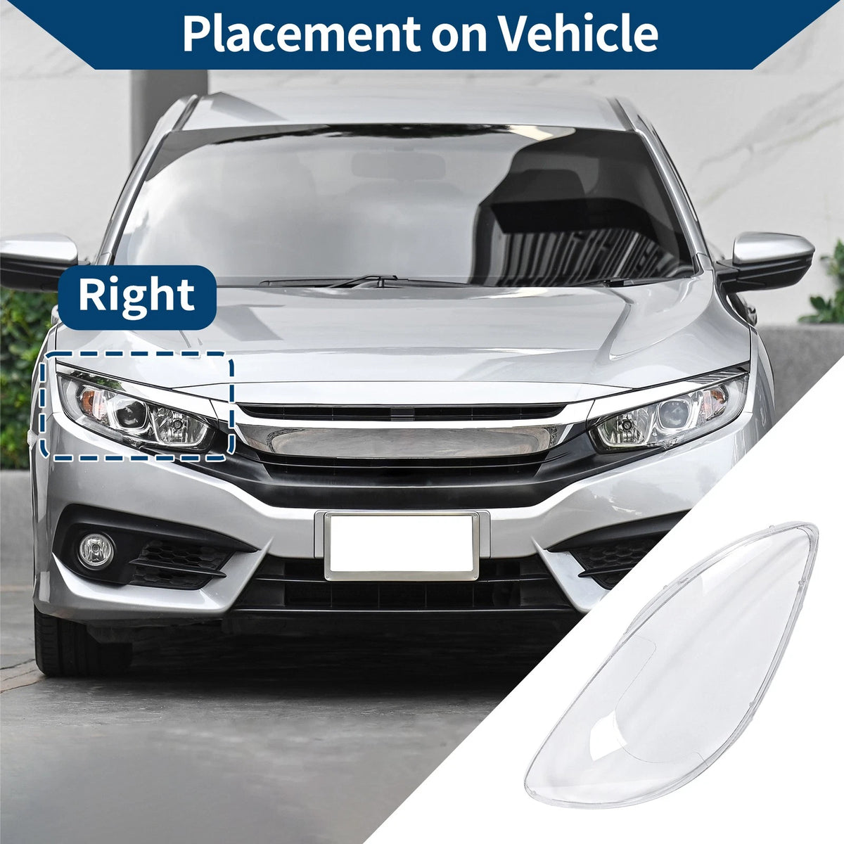 Car Front Right Headlight Lens Cover for Mercedes-Benz Viano (2003-2014)