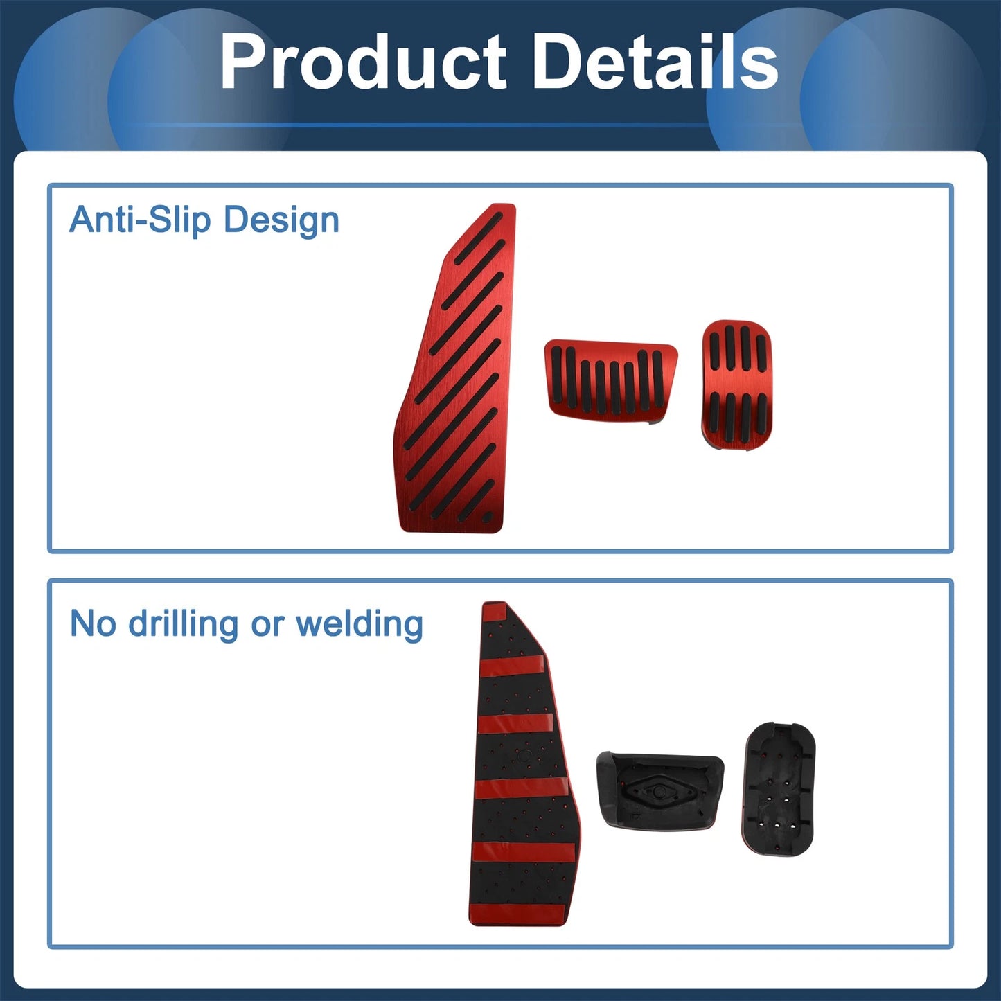 3 x Automatic Foot Accelerator Pedal Covers for Toyota Corolla Cross (18-24)