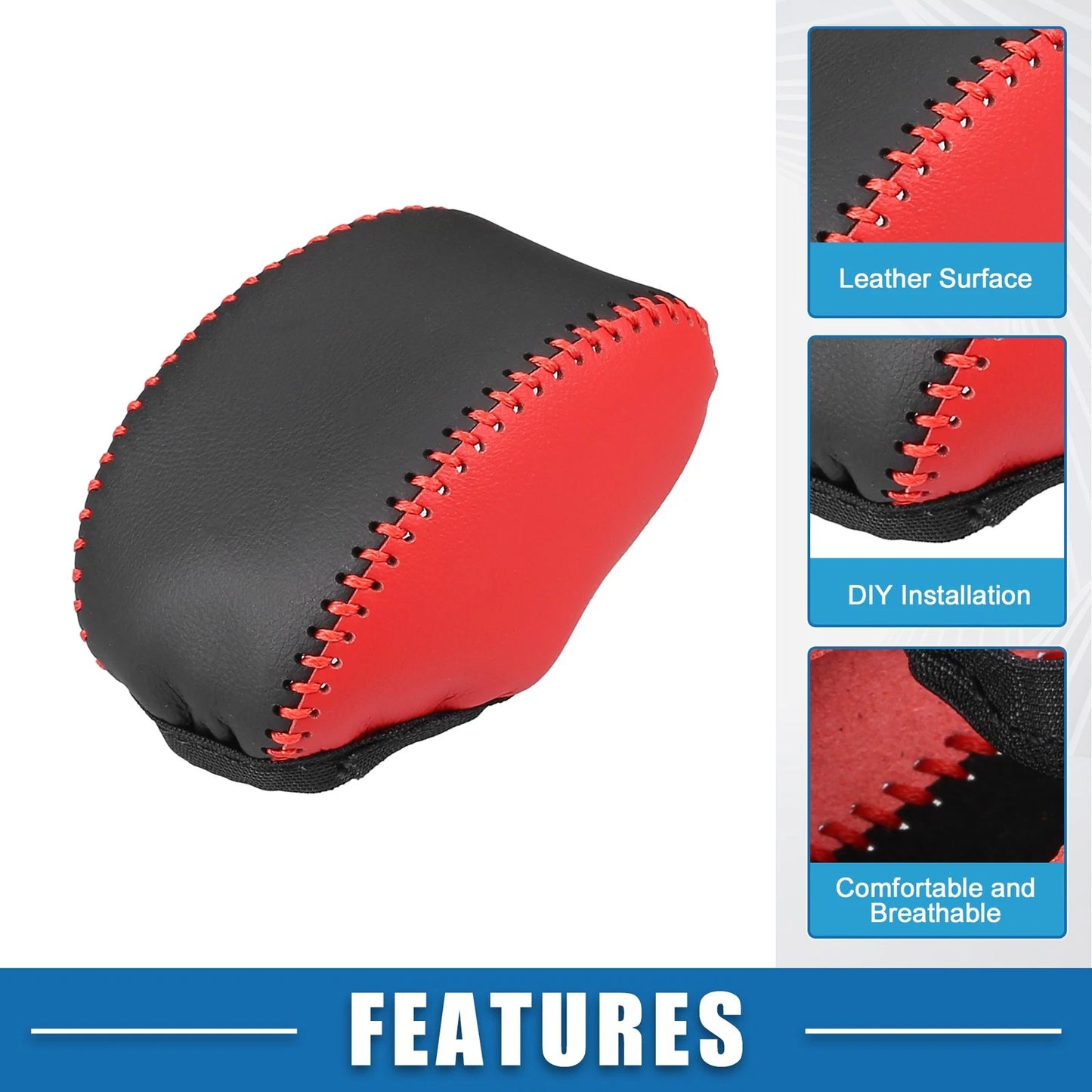 Gear Shift Knob Cover for Toyota RAV4 2019-2023 Black Red