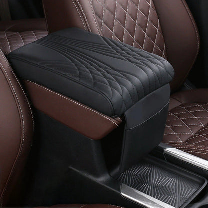 Black Car Center Console Armrest Foam Cushion Cover Mat Protector Trim