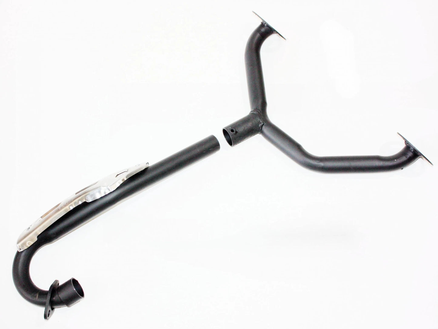 Twin Exhaust Pipe & Alloy Mufflers for 200cc 250cc Dinosaur Style Quad ATV