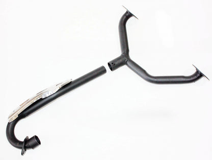 Twin Exhaust Pipe & Alloy Mufflers for 200cc 250cc Dinosaur Style Quad ATV