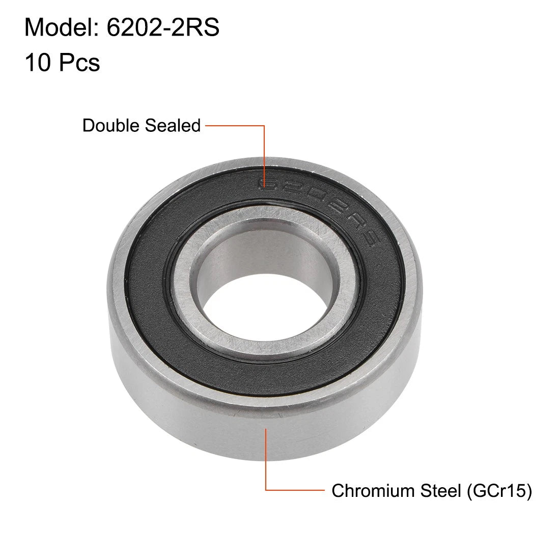 Deep Groove Ball Bearing 15x35x11mm 10pcs for Chrome Steel P6
