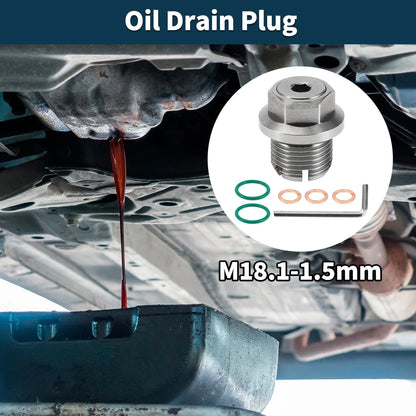 Copper Oil Drain Plug with Gasket for Car & Motorcycle