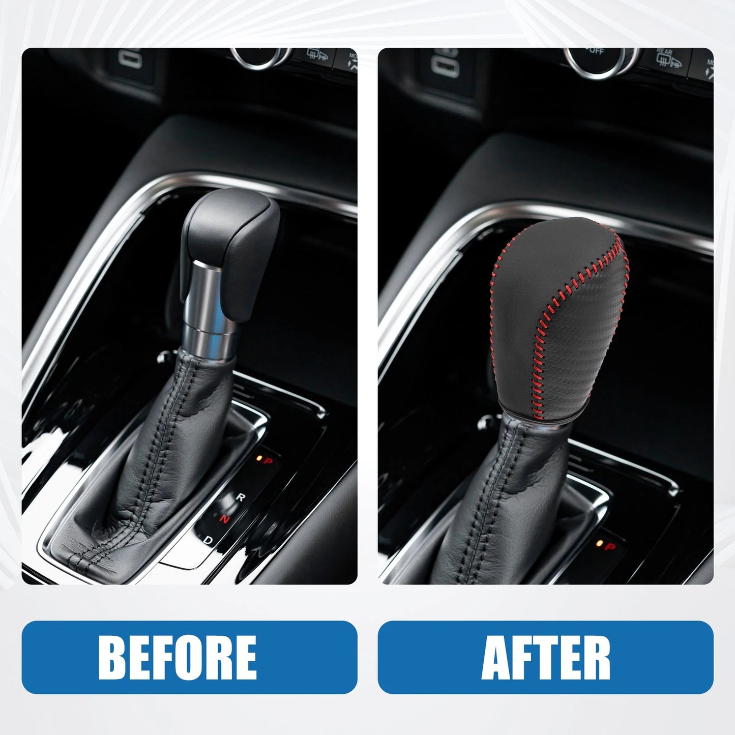 Gear Shifting Knob Cover for Honda Civic 10th Gen 2016-2021 Black Red
