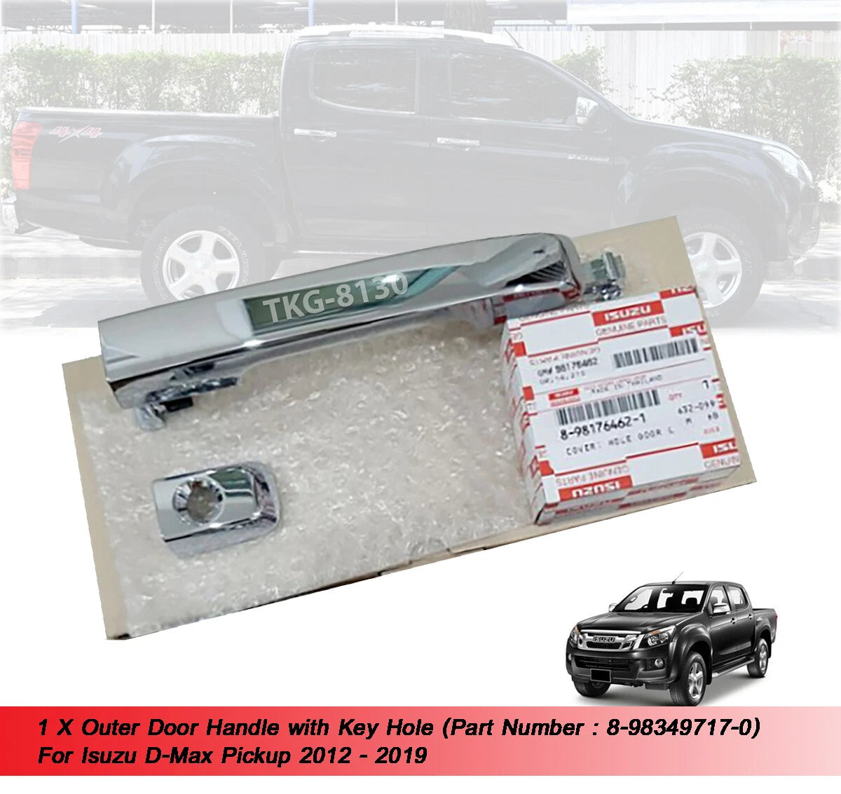 Outer Door Handle w/ Key Hole for Isuzu Dmax (2012-2019)