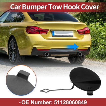 Rear Bumper Tow Hook Cover for BMW 428i (2014-2016) - Black 1 x Cover