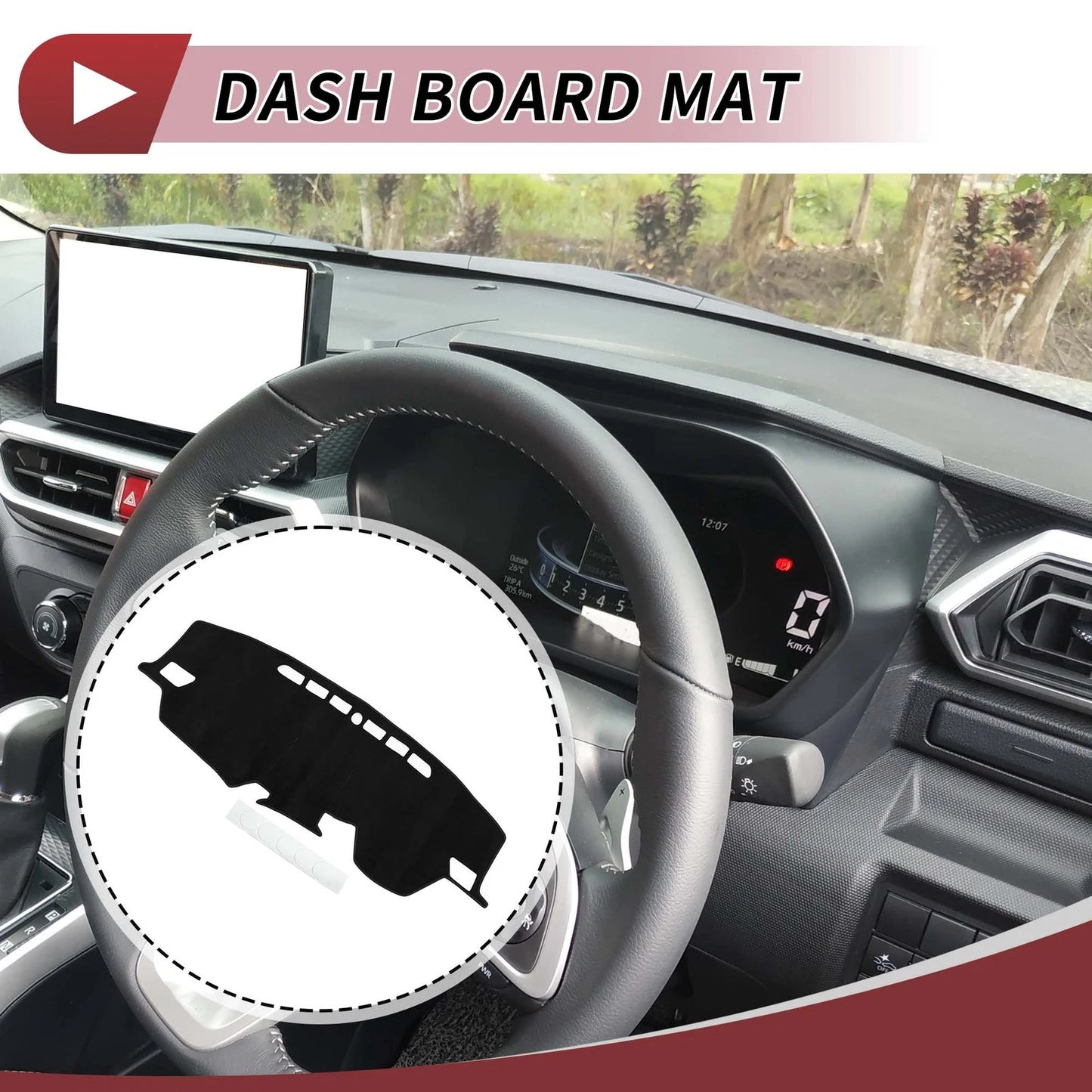 Dashboard Dash Cover Mat for Toyota Raize A200A (2019–2023)