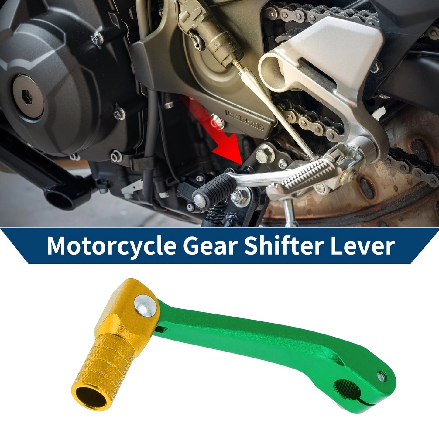 Motorcycle Gear Shifter Lever for Honda CRF150F (2003-2017) Green Gold