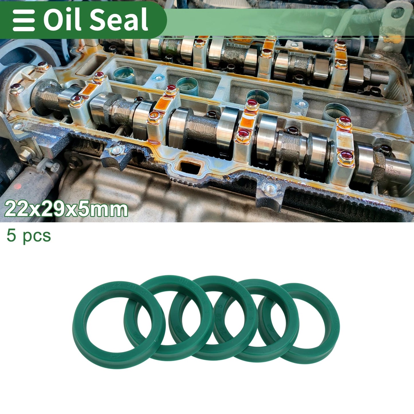 Oil Seal 22x29x5mm Rotary Shaft Seal TPU 5 Pcs for Make Model