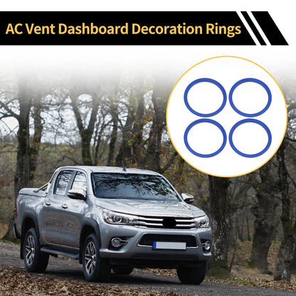 AC Vent Dashboard Decoration Rings / Blue 1set for Toyota Tacoma (2016–2023)