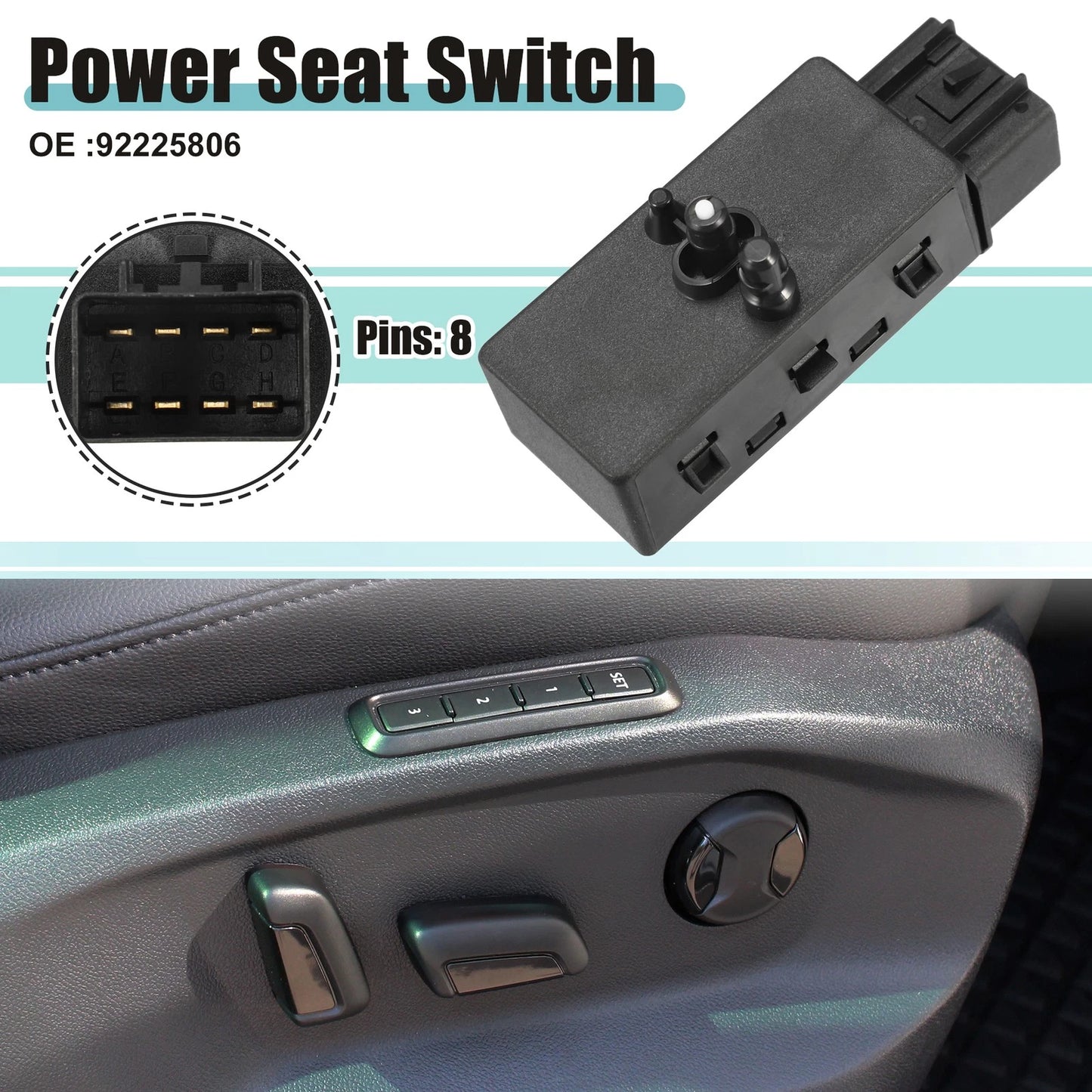 Front Right Side 3.6L V6 Power Seat Switch for Chevrolet Camaro