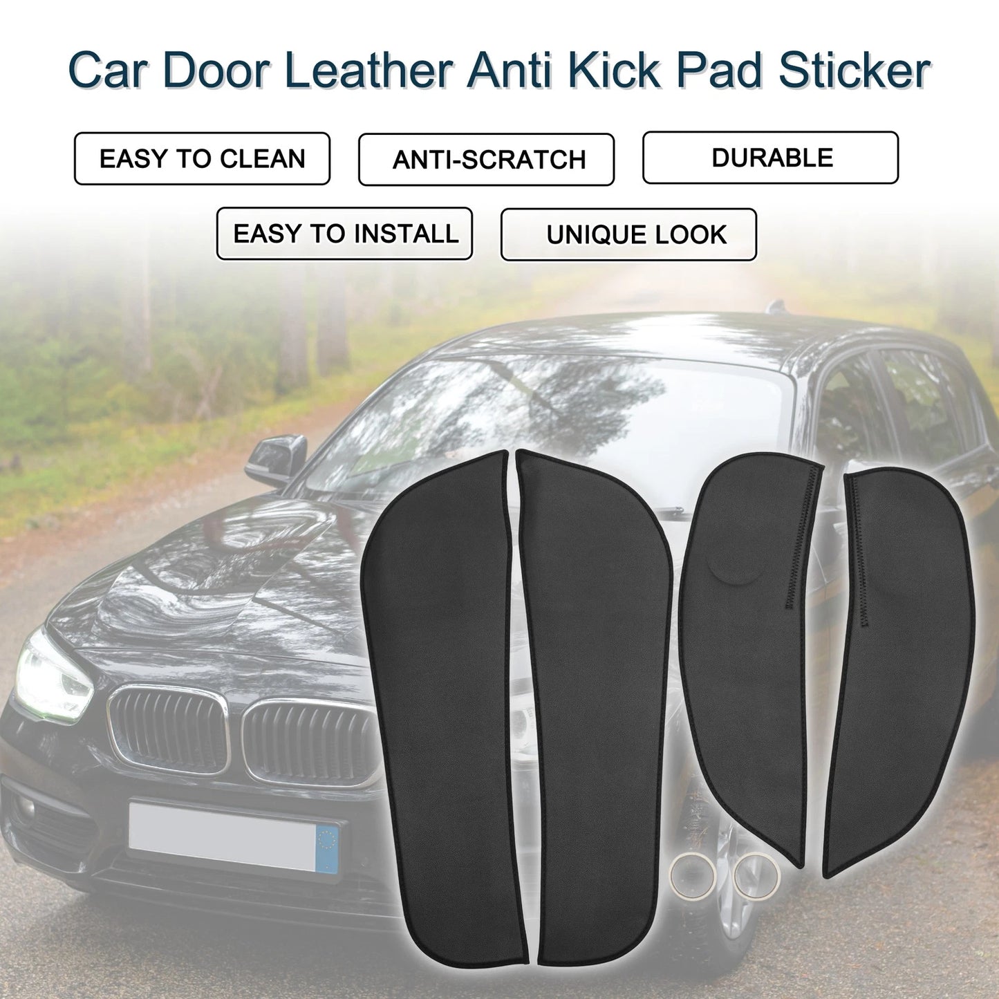 Anti Kick Pad Sticker for BMW 1 Series (2017 - 2023) Black
