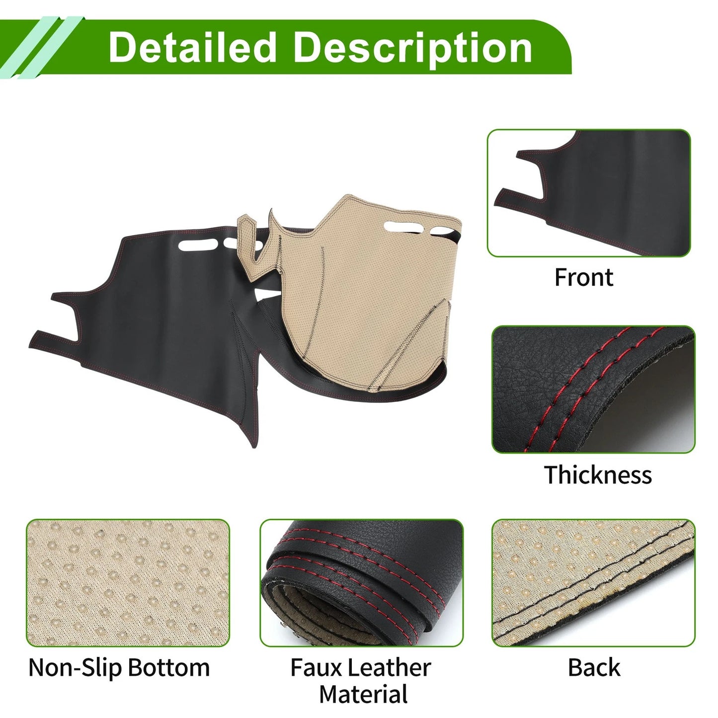 Dashboard Cover Mat for Subaru Outback 2014 (2014) - Black Red