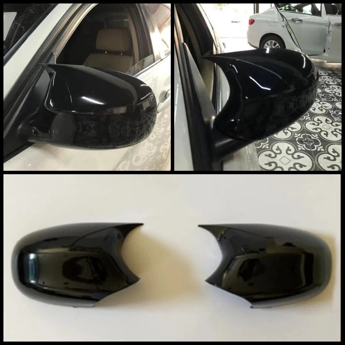 Side View Mirror Covers for BMW E90 LCI 3 Series (2007-2013) 2 Piece Gloss Black