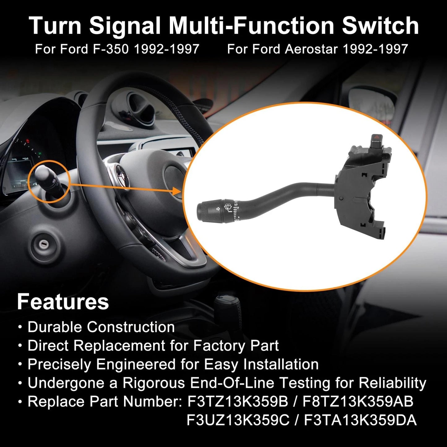 Windscreen Wiper Switch for Ford F-350 (1992-1997)