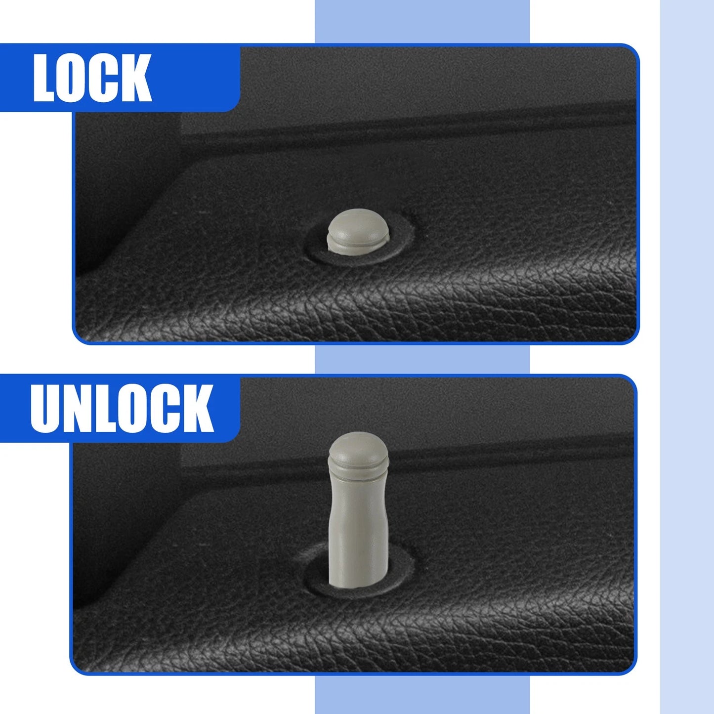Auto Door Lock Rod Knob Gray for Honda Civic (1996-2000)