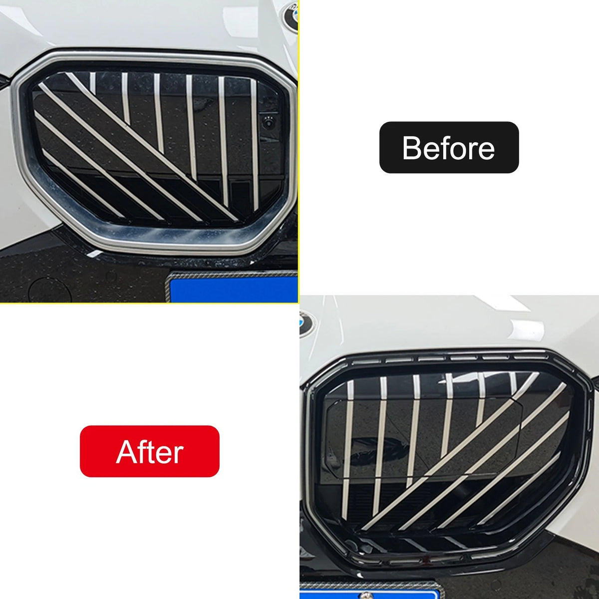 2PCS Black Front Bumper Grille Frame Cover Trim For BMW X3 G45 (2025–2026)