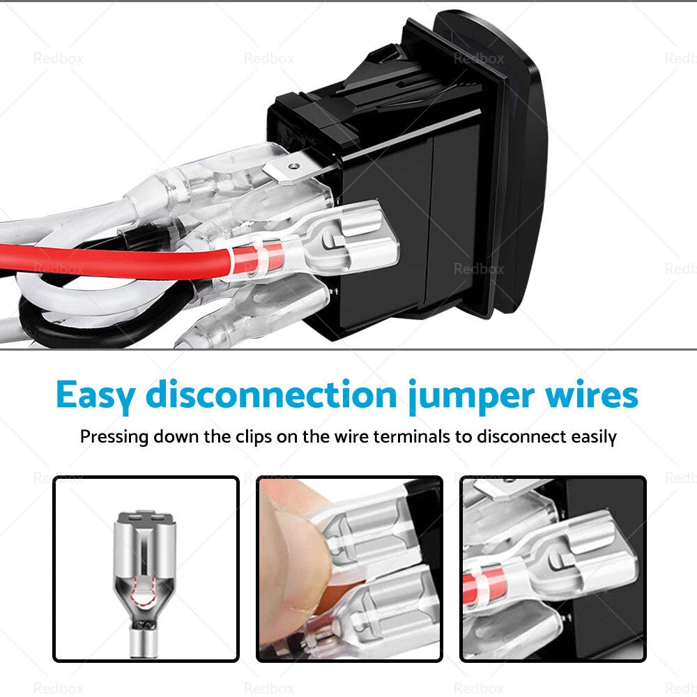 7-Pin Blue LED Rocker Toggle Switch for Winch In/Out 12V-24V