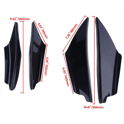 4 x Car SUV Bumper Canard Splitter Diffuser Valence Spoiler Lip Gloss Black
