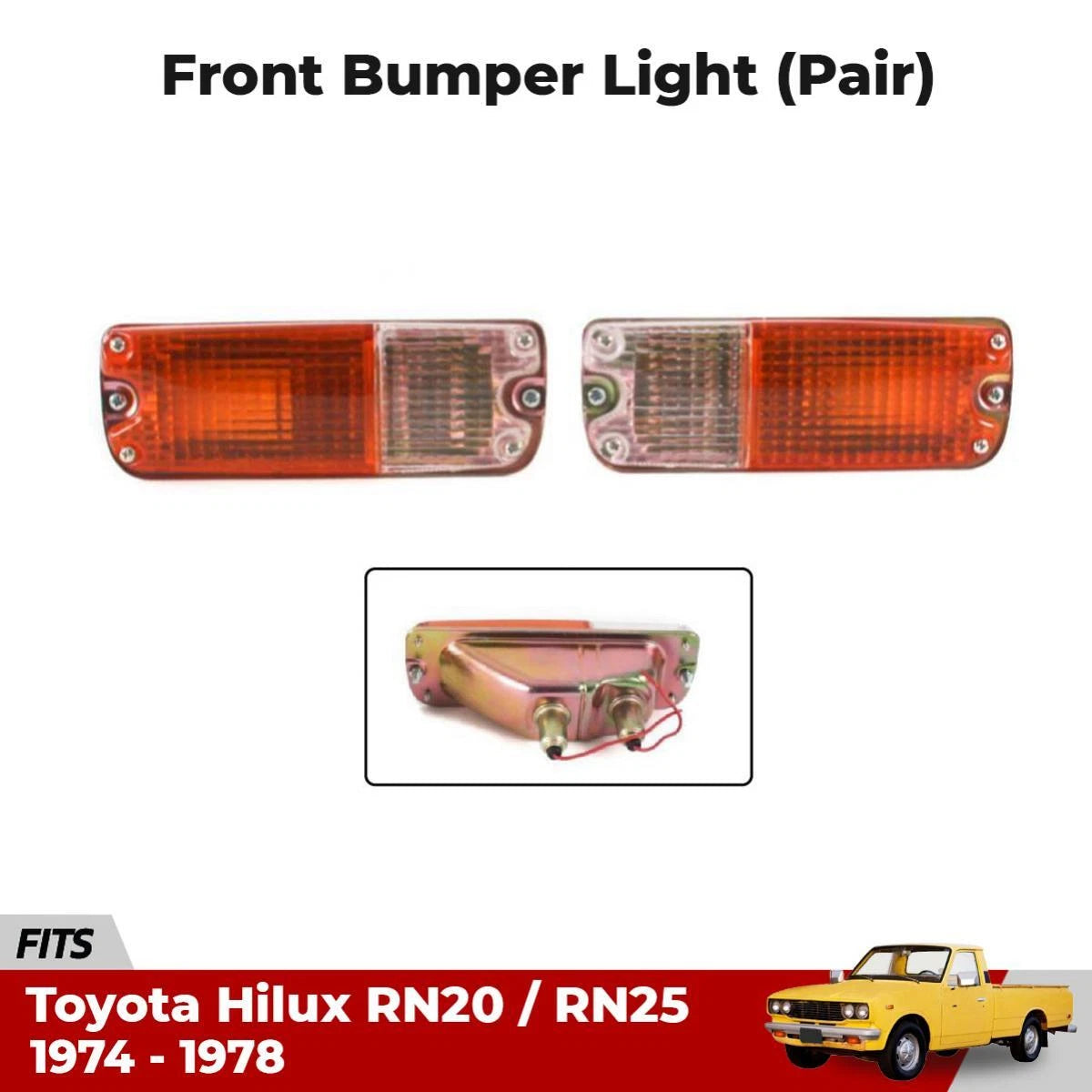 Bumper Lights Indicator Lamp L+R Fits Toyota Hilux RN20 RN25 Ute Truck 1974-1978