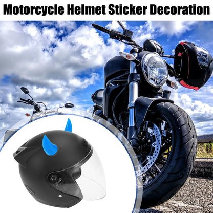 2 x Car Motorcycle Helmet Bull Horn Style Decoration Suction Cup Dark Blue