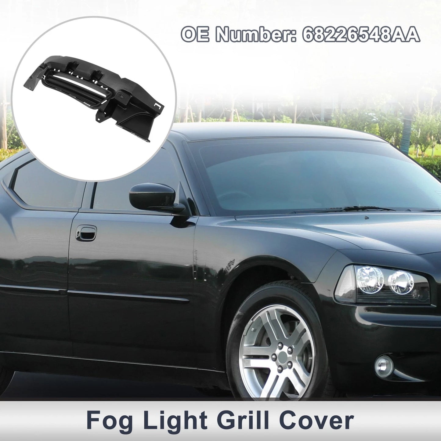 1 Pc Front Left Fog Light Grill for Dodge Charger (2015-2021)