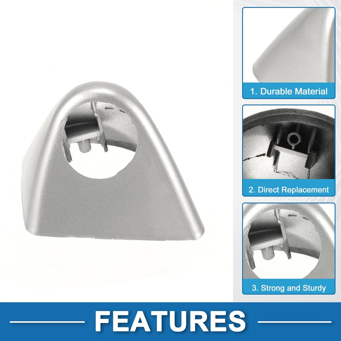 Washer Nozzle Cover Cap for BMW X5 (2000-2006) - Front Right Side, Silver Tone