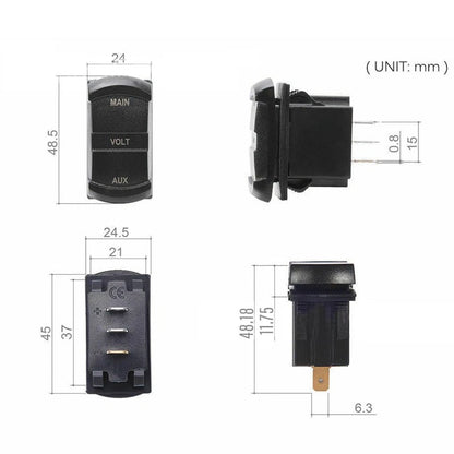 1x Dual Battery Volt Meter LED Digital Marine Voltage Gauge for Boat
