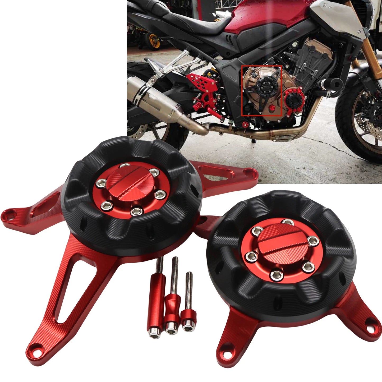 Red Engine Protective Guard Cover for HONDA CBR650R CB650R (2019-2020)