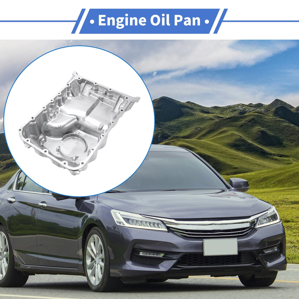Engine Oil Pan for Honda Accord 2003-2007 - 1 x Aluminum Silver Tone