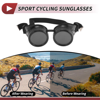 1 Pc Goggles Motorcycle Riding Black Lens Black Frame Glass ABS