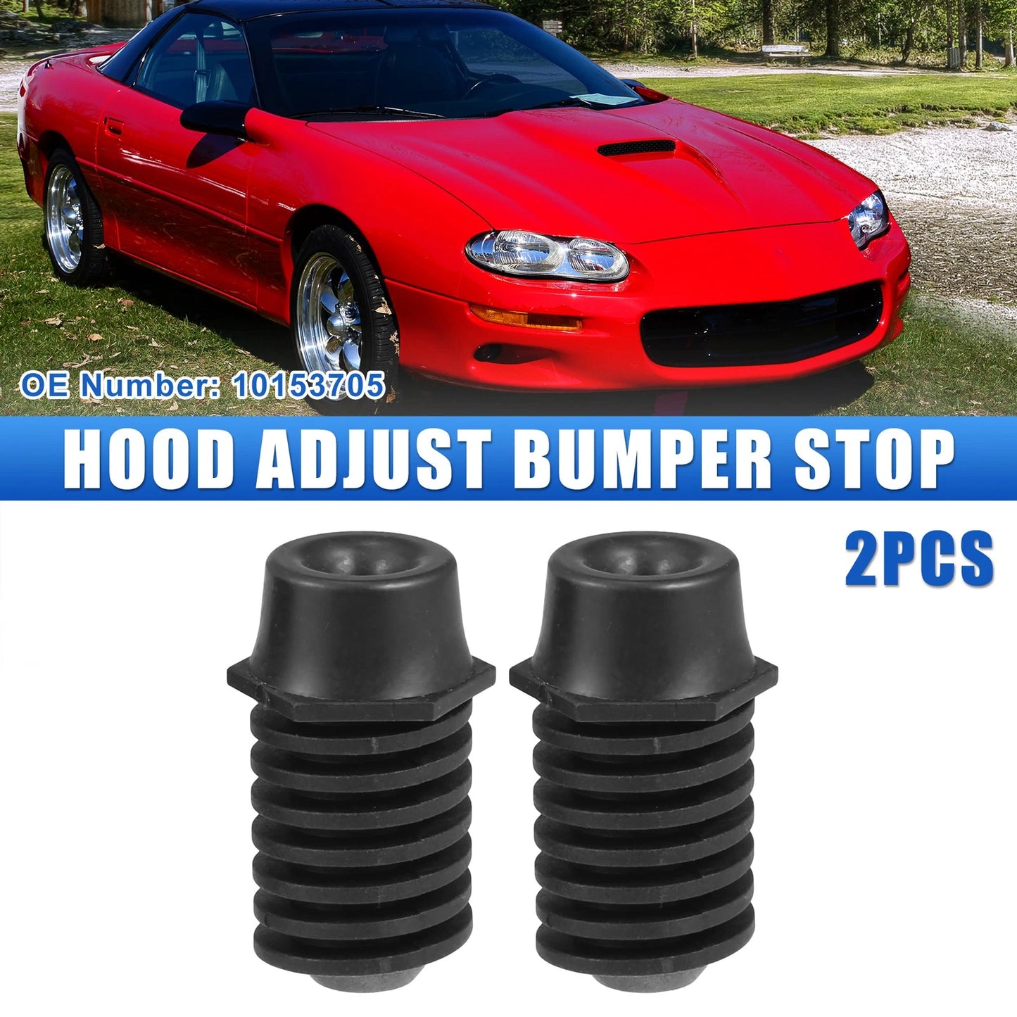 2 x Rear Hood Adjust Bumper Stop w/ Rubber Cap for Buick Regal (2009–2017)