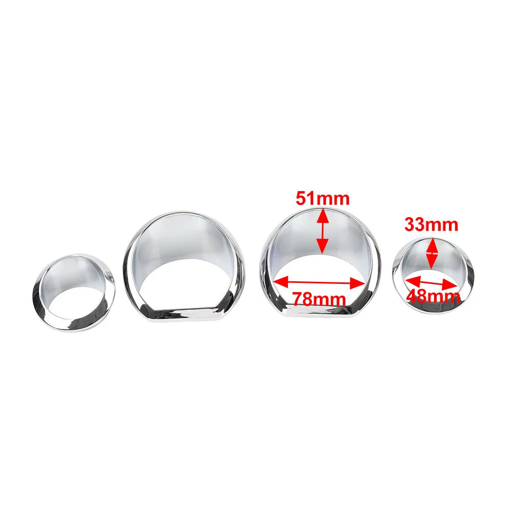 Chrome Gauge Bezel Trim Ring for Harley Touring Electra Street Glide (14-23)