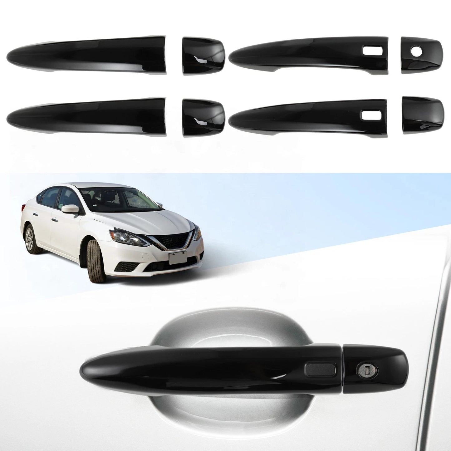 Glossy Black Door Handle Cover for Nissan Sentra Altima X-Trail