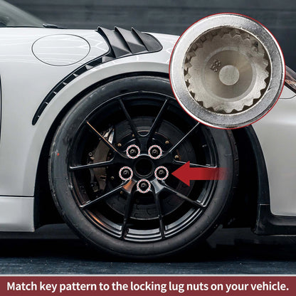 1 x Wheel Lock Nut 22-tooth Anti-theft Key Socket for Porsche Cayenne