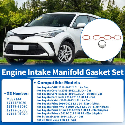 Engine Intake Manifold Gasket Set for Toyota Corolla 2009-2022 1.8L