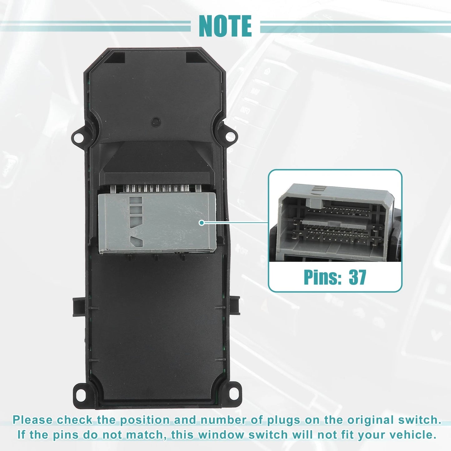 Driver Side Power Window Switch for Honda Accord (2008-2011) Black